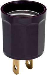 Pass & Seymour, 61, 660W, 125V, Brown, Outlet To Lampholder Adapter, Medium Base