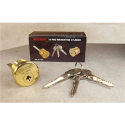Wilson 6180 Top Security 18 Pins Rim/Mortise 1-1/8" Lock Cylinder Combo (Interchangeable), HIGH SECURITY