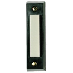 Heath Zenith, 666B, Wired Push Button, Black with White Center Button, Doorbell