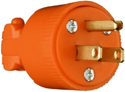 Pass & Seymour, 6867OCC10, 15A, 125V, Orange, Residential Heavy Duty Vinyl Construction Plug