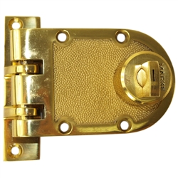 Marks 68F/3 Polished Brass Finish US3 Double Cylinder Solid Jimmy Proof Deadbolt Lock Set With Flat Strike And Ilco Captive Turn Knob Key