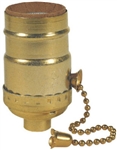 Westinghouse, 70431, 3 Way Pull Chain Lamp Socket, Medium Base, Brass