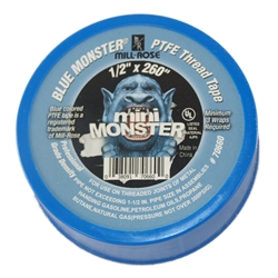 MILL-ROSE, 70660, 1/2" x 260" Blue Monster PTFE Thread Seal Tape, Plumbers Teflon Tape