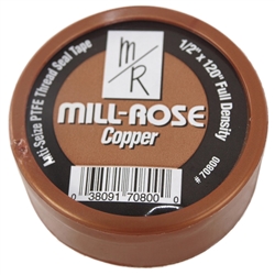 MILL-ROSE, 70800, 1/2" x 120" 3-WRAP Copper-Filled ANTI-SEIZE Teflon PTFE Thread Seal Tape