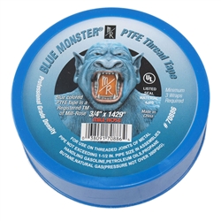 MILL-ROSE, 70886, 3/4" x 1429" Blue Monster PTFE Thread Seal Tape, Plumbers Teflon Tape
