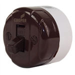 Pass & Seymour, 735CC10, 10A, 125V, 5A 250V, Brown, Single Pole, Surface Mounted Switch
