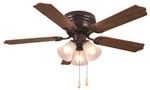 Ultra Hardware, 74004, Oil Rubbed Bronze, 42" Ceiling Fan Uses 3 Standard Medium Base Lamp Lights Bulbs