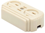 Pass & Seymour, 746ICC10, 15A, 125V, Ivory, Surface Triple Outlet, Easily Mounted On Wall