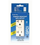 Bright Way, 74711, 20 Amp, 120 Volt, White, Tamper Resistant GFCI Duplex Receptacle Outlet