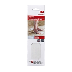 3M 7642NA Safety Walk Shower Strip Clear 3/4" x 9" 12 Strips Per Pack Anti Slip Tread