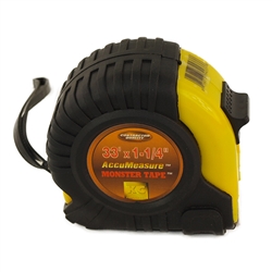 KC Professional, 79433TP, 1-1/4" x 33' Accumeasure Wide Monster Tape Measure, Extra Heavy Duty Rubber Case
