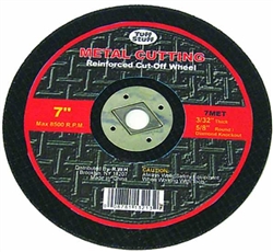 Tuff Stuff, 7MET, 7" X 3/32" X 5/8" Diamond Arbor Metal Cutting Blade Wheel