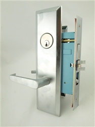 Marks New Yorker 7NY92A/26D, Left Hand Satin Chrome Mortise Entry Lock Set, Screwless Lever Thru-Bolted Lockset