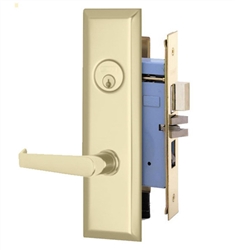 Marks New Yorker 7NY92A/3, Left Hand Polished Brass Mortise Entry Lock Set, Screwless Lever Thru-Bolted Lockset