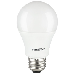 Sunlite 80746 Frosted Dimmable LED A19 10W (60W Equivalent) 120V Household Light Bulb Medium (E26) Base 2700K Warm White