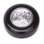 Bright Way, 879LED, 2 Pack 3 LED Bulbs, Black, Touch Tap Light, Round Battery Operated