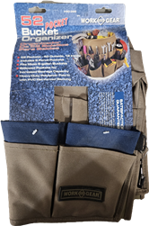Olympia Tools, Work Gear, 90-392, 52 Pocket Bucket Organizer, Heavy Duty Polyester Fabric
