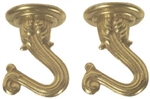 Satco, 90450, Polished Brass, Double Swag Hook Kit, Lamp Hooks, Ceiling & Wall Set