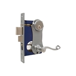 Marks, 9215AC/26D-W-RHR, Satin Chrome, Right Hand, Ornamental Unilock Lever Plate Mortise Entry Lockset Iron Gate Door Double Cylinder Lock Set
