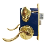 Marks 9225F/3-W-RH Polished Brass US3 F Function Right Hand Single Cylinder Lever Rose Ornamental Iron Mortise Panic Proof Dormitory Lockset With Thumb Turn