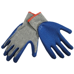 Tuff Stuff, 9630L, Large, Heavy Cotton Work Glove With Blue Latex Rubber Coated