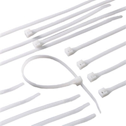 KC Professional, 97083, 100 Pack, 11" White Natural Cable Tie, Nylon, 50 LB Tensile Strength