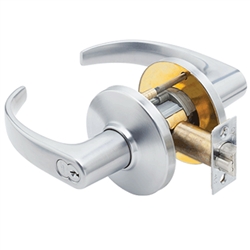 Best 9K37D14DS3626 Satin Chrome US26D Grade 1 Storeroom 9K Cylindrical Summit Style Lever Small Core IC Core Lockset (Core Sold Separately)