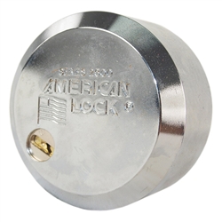 American Lock A2500 2-7/8" Shackleless Solid Steel Flat Back Padlock Lock Hockey Puck Style