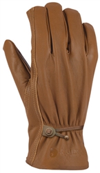 Carhartt A514BRN-M Medium Men's Brown Leather Driver Glove, Full Grain Cowhide