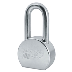 American Lock A703 2-1/2" Wide Zinc Plated Solid Steel Long Shackle Padlock With 2" Verticle Shackle Clearance