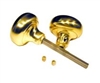 Progressive 2600LPXST Polished Brass US3 2-1/4" Pinned Door Knob Set With Spindle For Lockwood Surface Mount Mortise Lockset & More