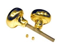 Progressive 2600LPXST Polished Brass US3 2-1/4" Pinned Door Knob Set With Spindle For Lockwood Surface Mount Mortise Lockset & More