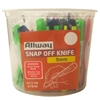 Allway Tools, K13-50, Neon, 13 point (9mm) Breakaway Snap Off Knife, Bucket (50 Pack), Assorted Colors