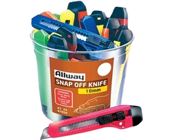 Allway Tools, K7-25, Neon, 7 point (18mm) Breakaway Snap Off Knife, Bucket (25 Pack), Assorted Colors