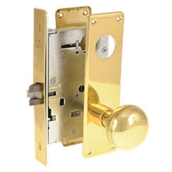 Arrow AM11HTG03-RH Polished Brass US3 Entry Mortise Knob Lockset With Escutcheon Plate