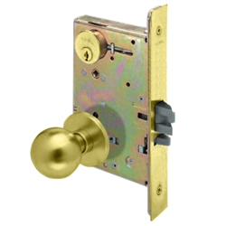 Arrow AM12BD03-LH Polished Brass US3 Storeroom Mortise Knob Lockset With Rose
