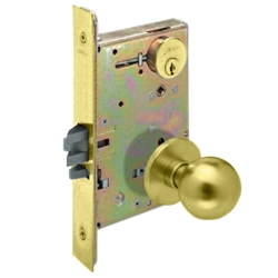 Arrow AM12BD03-RH Polished Brass US3 Storeroom Mortise Knob Lockset With Rose