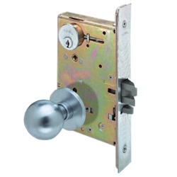 Arrow AM12BD26D-LH Satin Chrome US26D Storeroom Mortise Knob Lockset With Rose