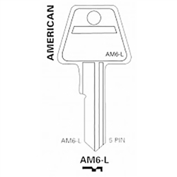 Jet AM6L 5 Pin Long Style Key Blank For American Lock Junkunc PTKB-1 Keyway