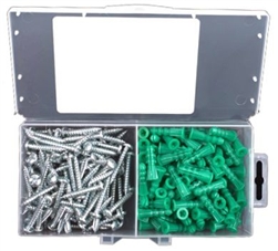 Starborn, ANK14, 50 Pack #14 - 16 Anchors, Screws 12 x 1-1/2" Phillips, Plastic Ribbed Anchor Kit