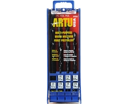 Artu USA ART1510 7 Piece Multi Purpose Drill Bit Set 1/8", 3/16", 1/4", 5/16", 3/8", 7/16", And 1/2" 