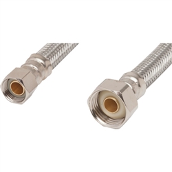 Fluidmaster B1F16 16", 3/8" Female Compression x 1/2" Female Iron Pipe Stainless Steel Faucet Water Supply Connector