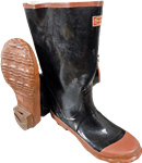 Boss 2KP522112 Rubber Over-the-Sock Knee Boot, Black, Size 12