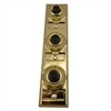 Lee Electrical, BC208B, Polished Brass, Wired Classic 3 Gang Family Unlighted Black Push Buttons For Bells