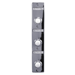 Lee Electric, BC269LS, Silver, Wired Triple Lighted Push Button With Name Plate, 7-9/16" X1-3/8" For Bell