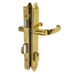 Wright VT057JR1US3 VFA1-003 Polished Brass US3 Finish Single Cylinder Narrow Style Vermont Junior Mortise Lock Set BACKSET 7/8" FACE PLATE 7-1/2" X 3/4"