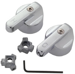 Aqua Plumb, C357, Pair, Chrome, Fit-All Lavatory Sink & Tub Shower Handle, Large Canopy Lever