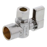 Aqua Plumb C3712 1/4" Turn Ball Angle Valve With 5/8" Sweat To Connector 3/8" Compression