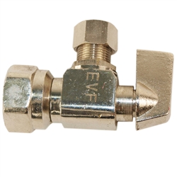 Aqua Plumb C3715 1/4" Turn Angle Valve With 1/2" FIP To Connector 3/8" Compression