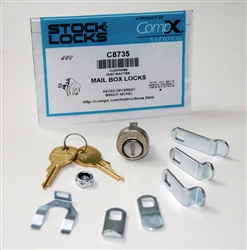 CompX C8735 Mailbox Lock With Dust Shutter And Clip With 5 Cams And NA14 Keyway